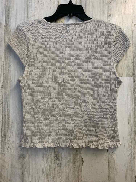 NWT WILD FABLE Tops Size XL TAN/WHT BUTTERFLY CAP SLEEVE TOP