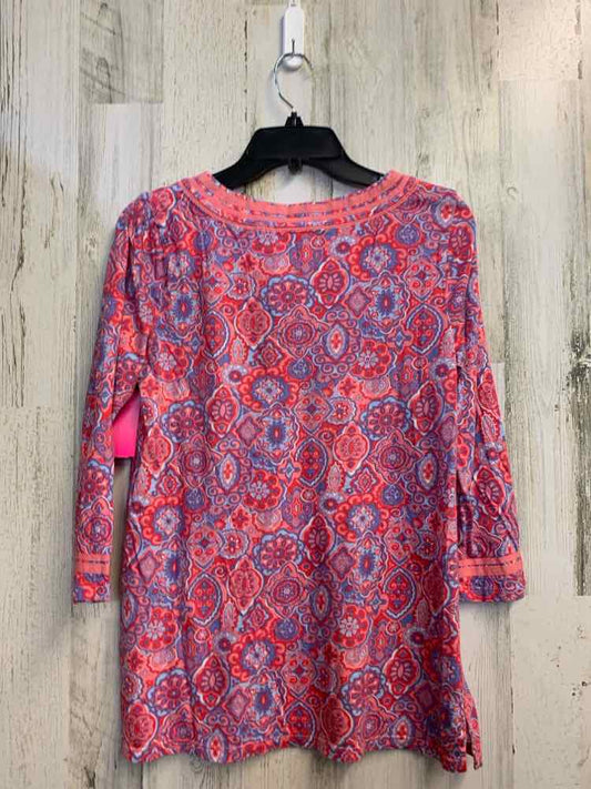 PRE-OWNED TALBOTS Tops Size S PINK/BLUE Paisley LONG SLEEVES TOP/PINK/BLUE PAISL