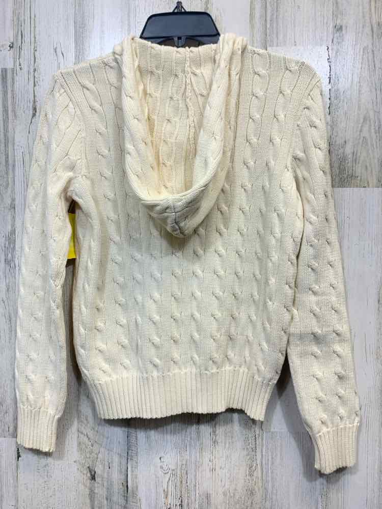 PRE-OWNED RALPH LAUREN SPORT Tops Size XL Cream CABLE ZIP UP Sweater/CREAM CABLE