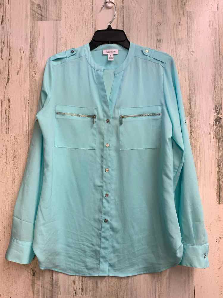 CALVIN KLEIN Tops Size S SEAFOAM LONG SLEEVES TOP