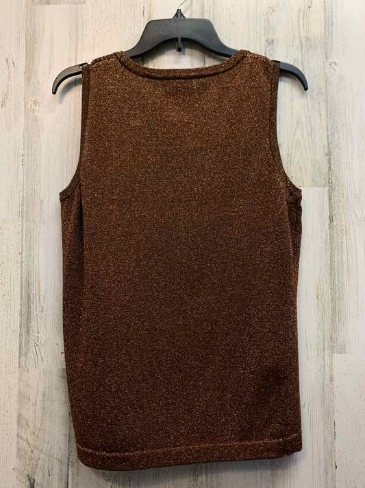 89TH&MADISON Tops Size XL COPPER GLITTER SLEEVELESS TOP