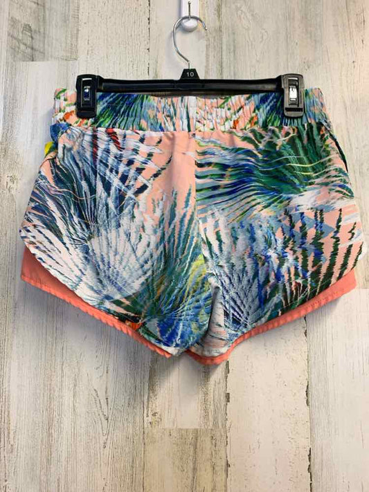 Size S FABLETICS Activewear PEACH/GRN/BGE/PNK PALM FRONDS SHORT Shorts