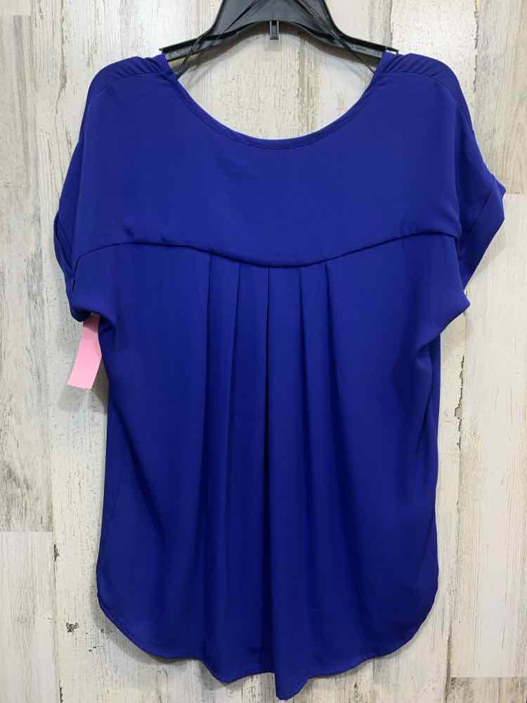 PRE-OWNED PLEIONE Tops Size M Royal Blue SHORT SLEEVES Blouse