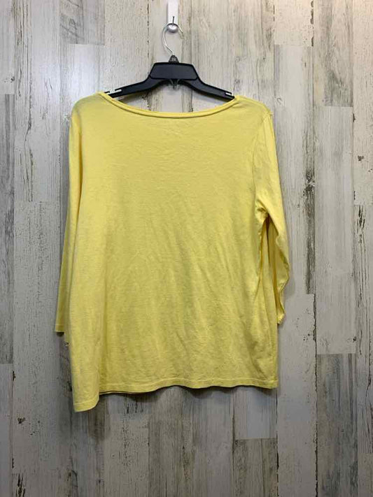 PRE-OWNED TALBOTS PLUS SIZES Size 2X Yellow Solid LONGSLEEVE TOP/YELLOW LONG SLE