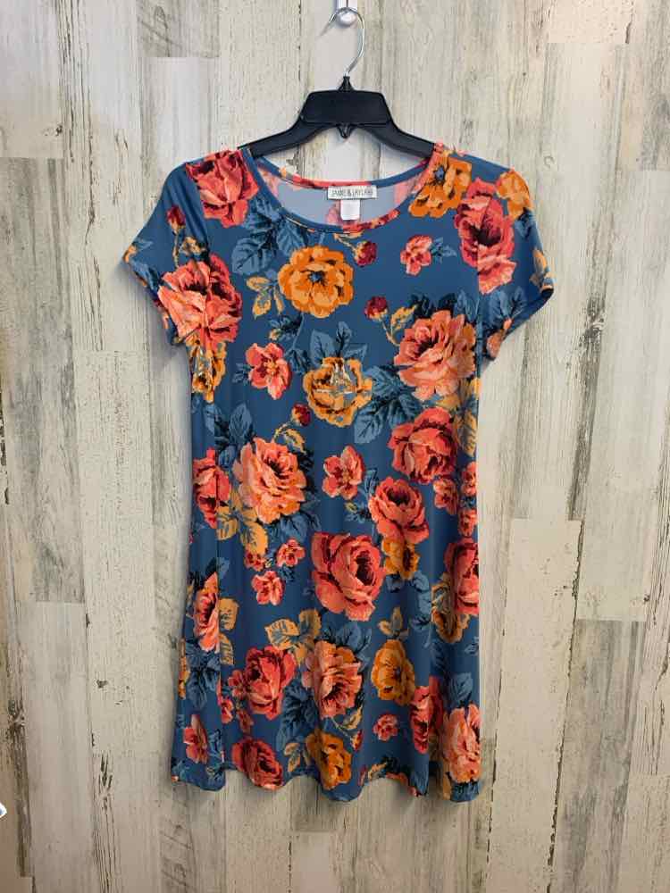 PRE-OWNED JAMIE & LAYLA Dresses and Skirts Size M BLU/ORNG Floral Dress