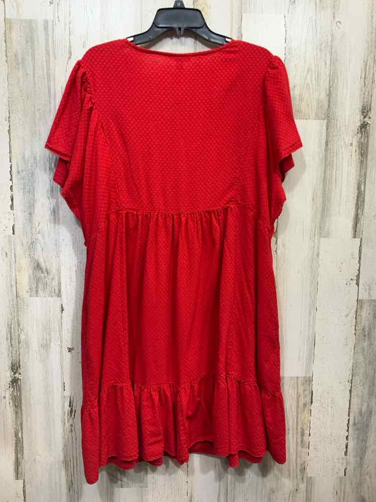 PRE-OWNED KNOX ROSE Dresses and Skirts Size XXL Red TIERED Dress/RED SHORT SLEEV