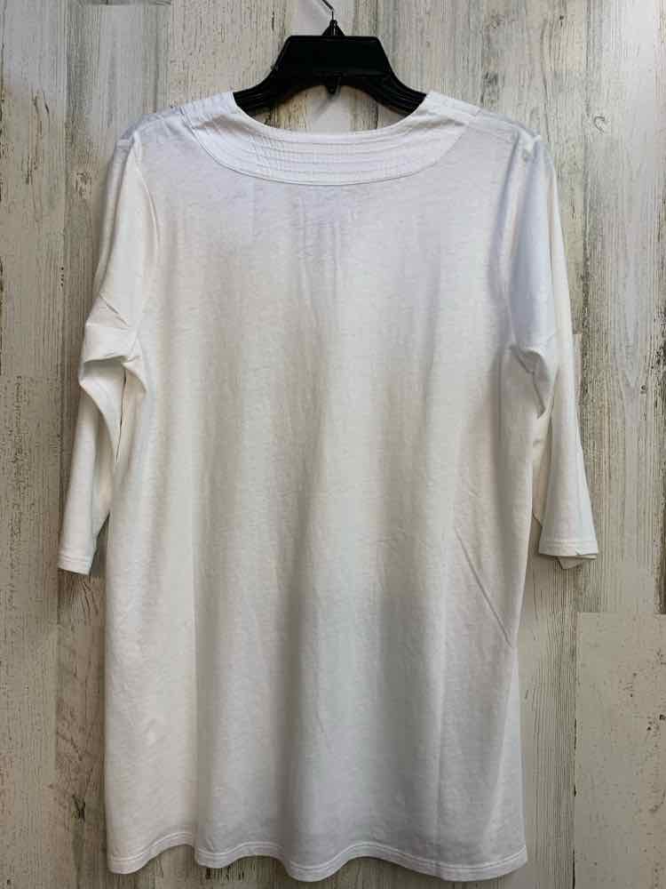 NWT J JILL Tops Size S White 3/4 LENGTH TOP