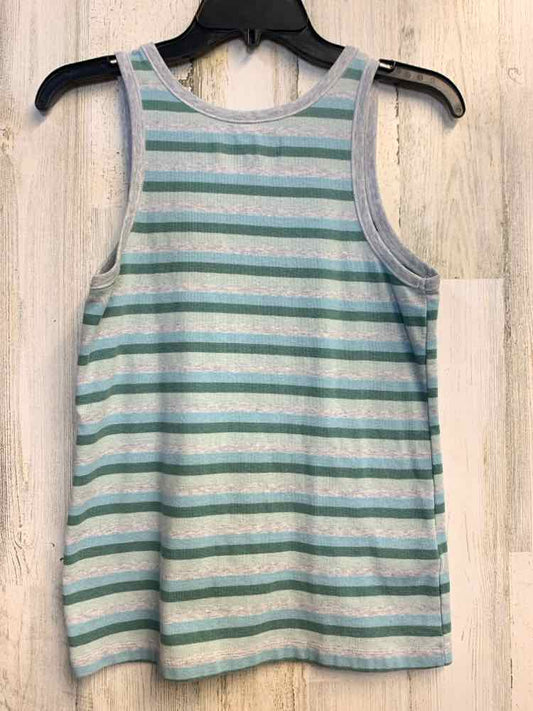 PRE-OWNED EDDIE BAUER Tops Size M GRAY/AQUA/GREEN Stripe TANK TOP Tank Top/U- SH