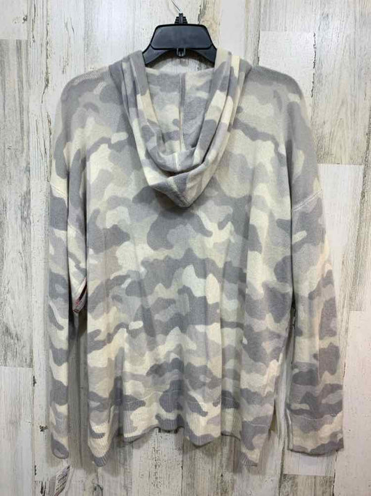 NWT CHARTER CLUB Size XL Tops CRM/GRAY Cashmere LONG SLEEVE SWEATER