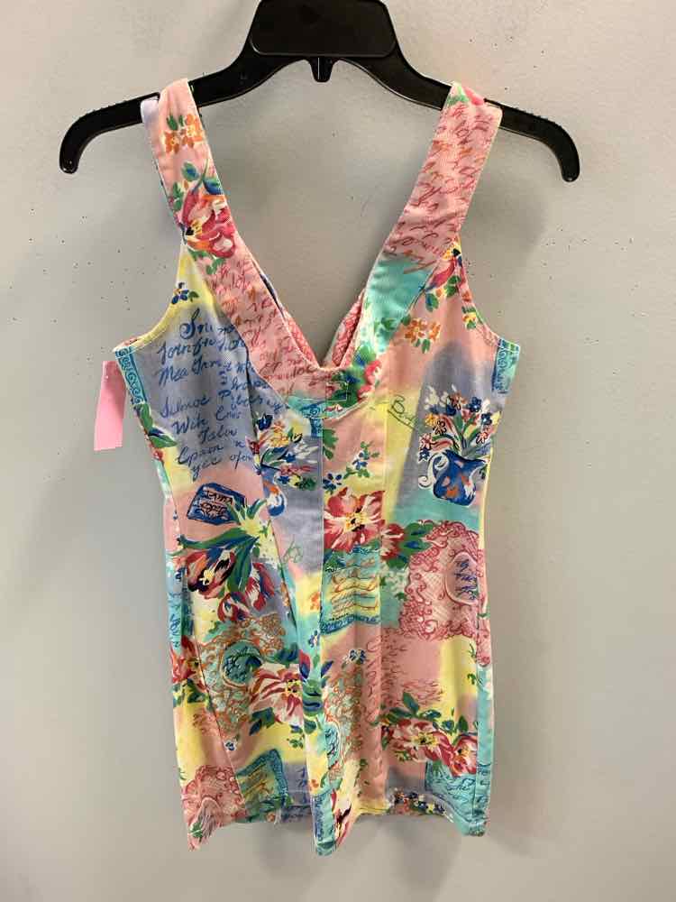 PARIS BLUES Dresses and Skirts Size 5 PASTEL MULTI-COLOR Denim FLOWERS Dress