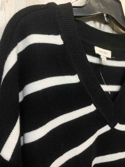 NWOT ON 34TH Size M Tops BLK/WHT RIB KNIT LONG SLEEVE SWEATER