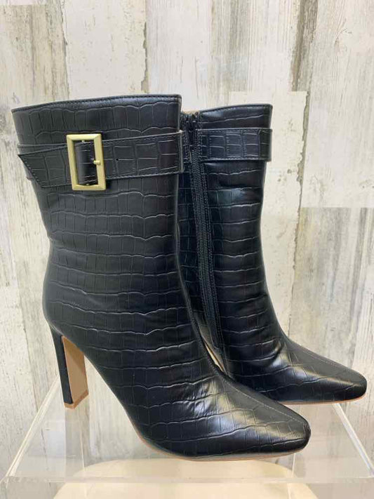 NWT JOURNEE COLLECTION SHOES Shoe Size 7.5 Black ALLIGATOR Boots ELAINE SLIM HEE