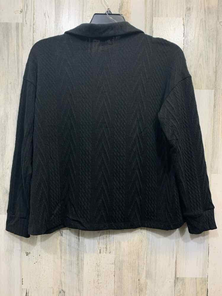 NWT ADRIENNE Tops Size L Black CABLE BLAZER Blazer/BLACK CABLE PATTERN BLAZER W/