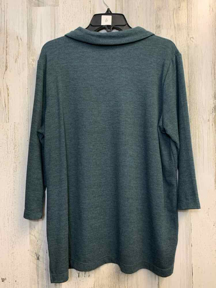 MATTY M Tops Size XL HEATHER GREEN 3/4 LENGTH TOP