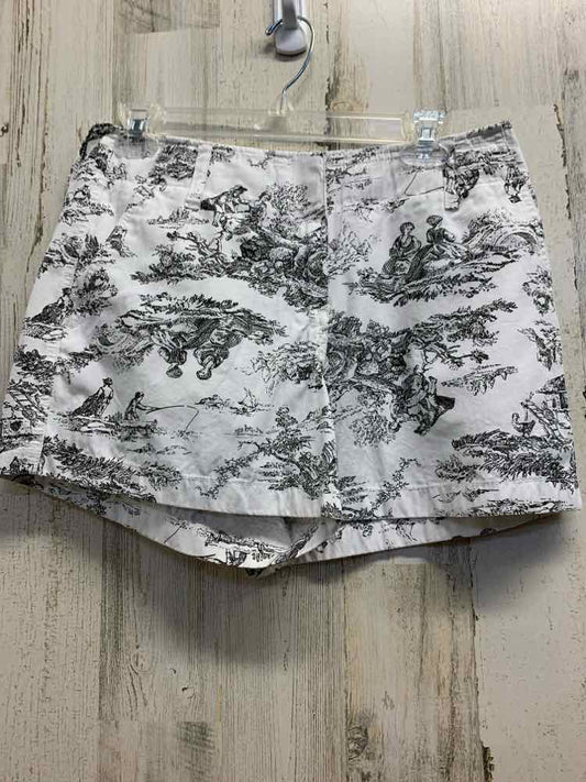 PRE-OWNED Size 10 HERMAN GEIST BOTTOMS WHITE/BLACK TOILE DE JOUY SHORTS Shorts/B