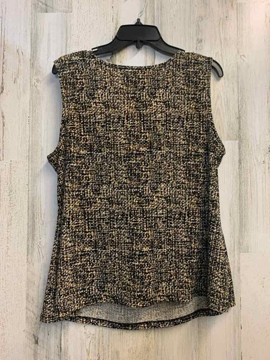 PRE-OWNED CHARTER CLUB PLUS SIZES Size 1X BLACK/TAN SNAKE PRINT SLEEVELESS TOP/S
