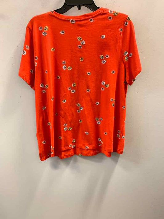 NWT STYLE & CO PLUS SIZES Size 1X Orange Floral SHORT SLEEVES TOP