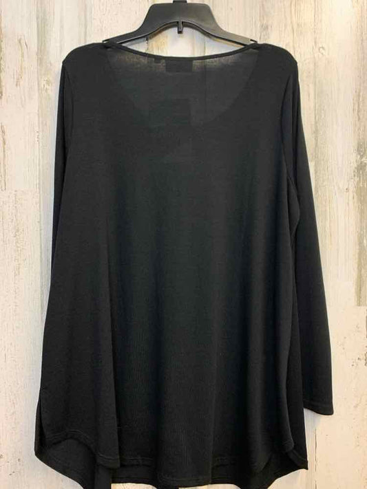 NWT ATTITUDES PLUS SIZES Size 1X Black LONG SLEEVES TOP