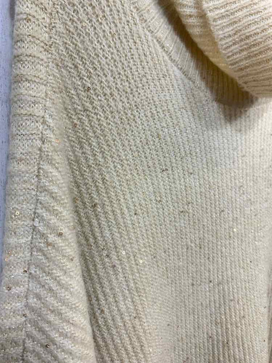 NWT RAFAELLA Size 3X PLUS SIZES Gold RIB SEQUIN KNIT BAT SLEEVES/COWL SWEATER
