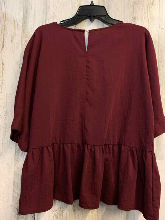 PRE-OWNED Tops Size M WINE Solid 3/4 LENGTH TOP/WINE COLORED 3/4 LENGTH SLEEVE.