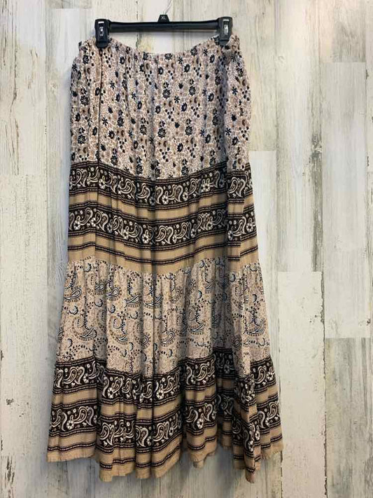 PRE-OWNED WHITE STAG Dresses and Skirts Size L Brown FLORAL/PAISLEY MAXI Skirt