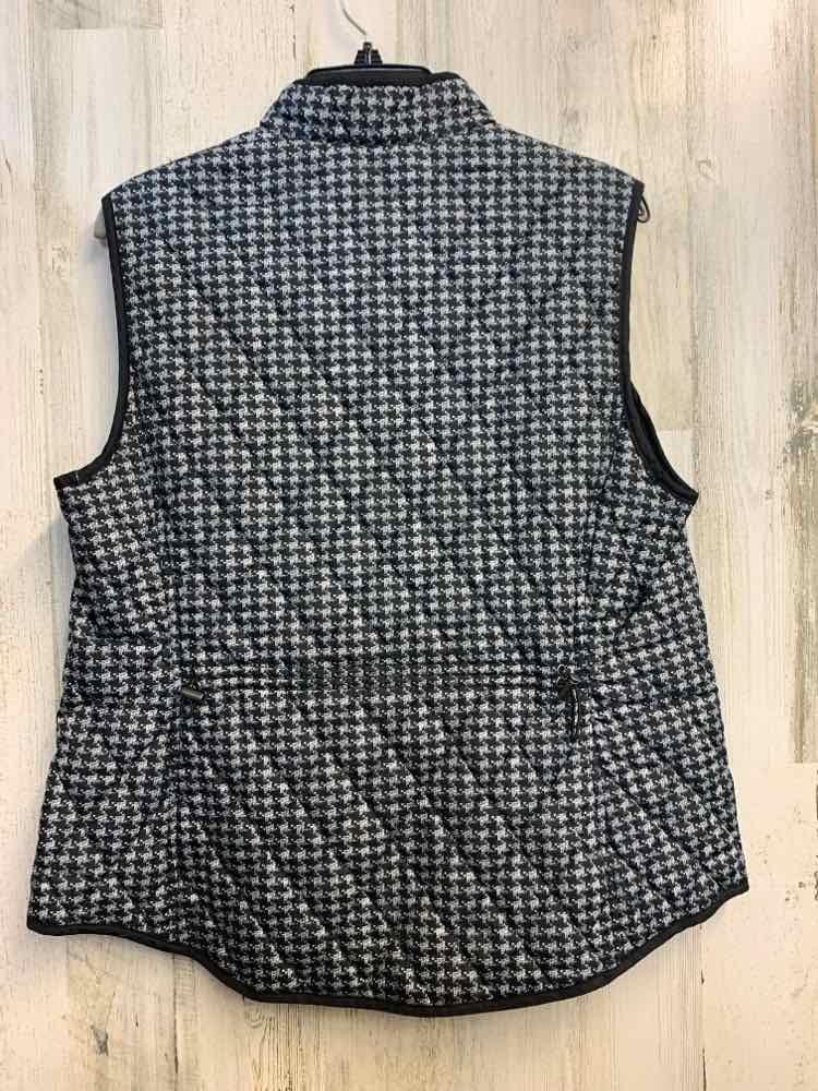 PRE-OWNED CROFT & BARROW Tops Size L BLACK/WHITE Houndstooth VEST Vest/BLACK/WHI