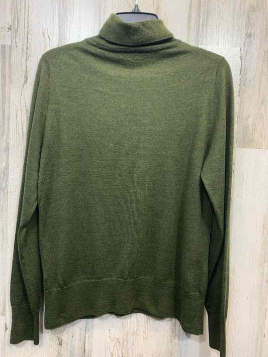 PRE-OWNED J CREW Tops Size L DARK GREEN Solid LONG SLEEVE Dress /TURTLE NECK SWE