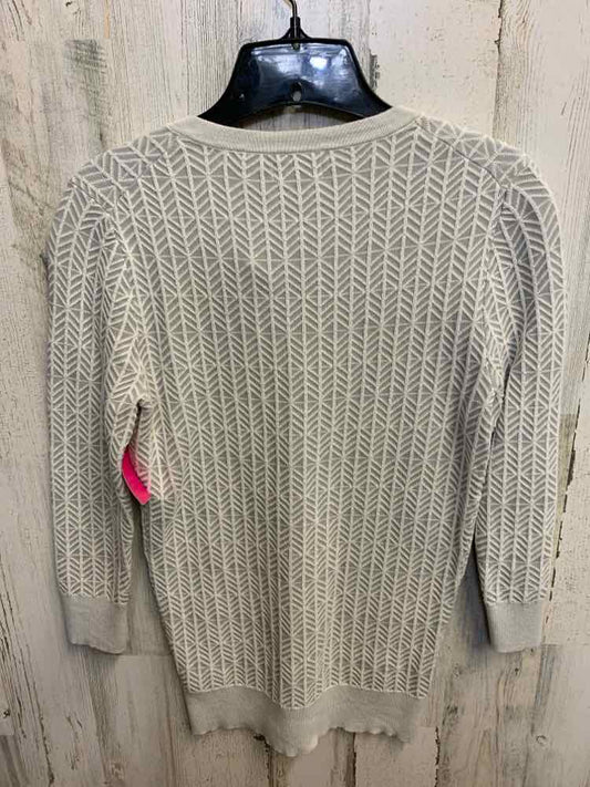 PRE-OWNED MERONA Tops Size XS White CHEVRON LONG SLEEVES Sweater/WHITE LONG SLEE