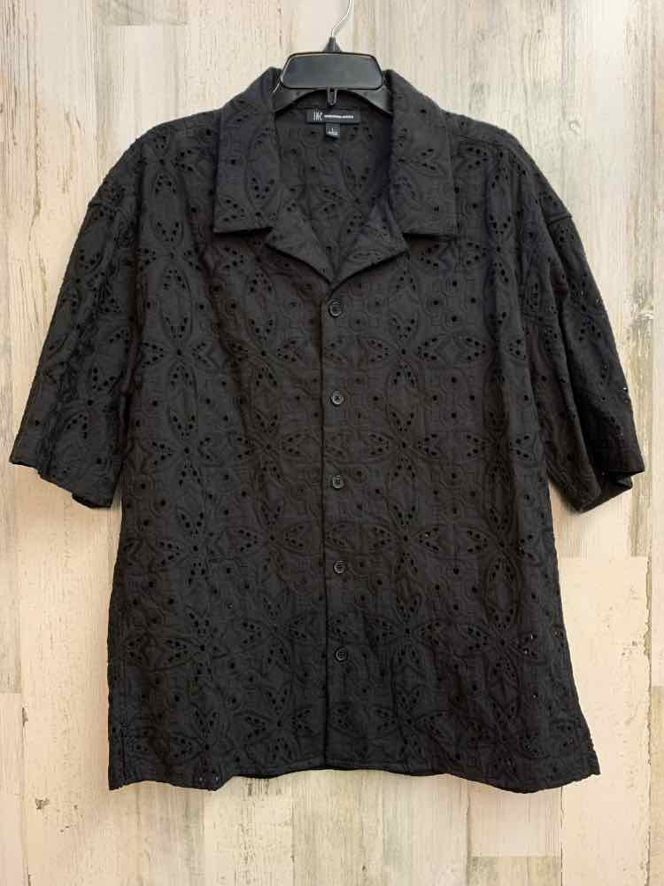 NWT INC Tops Size L BLK SHORT SLEEVES TOP