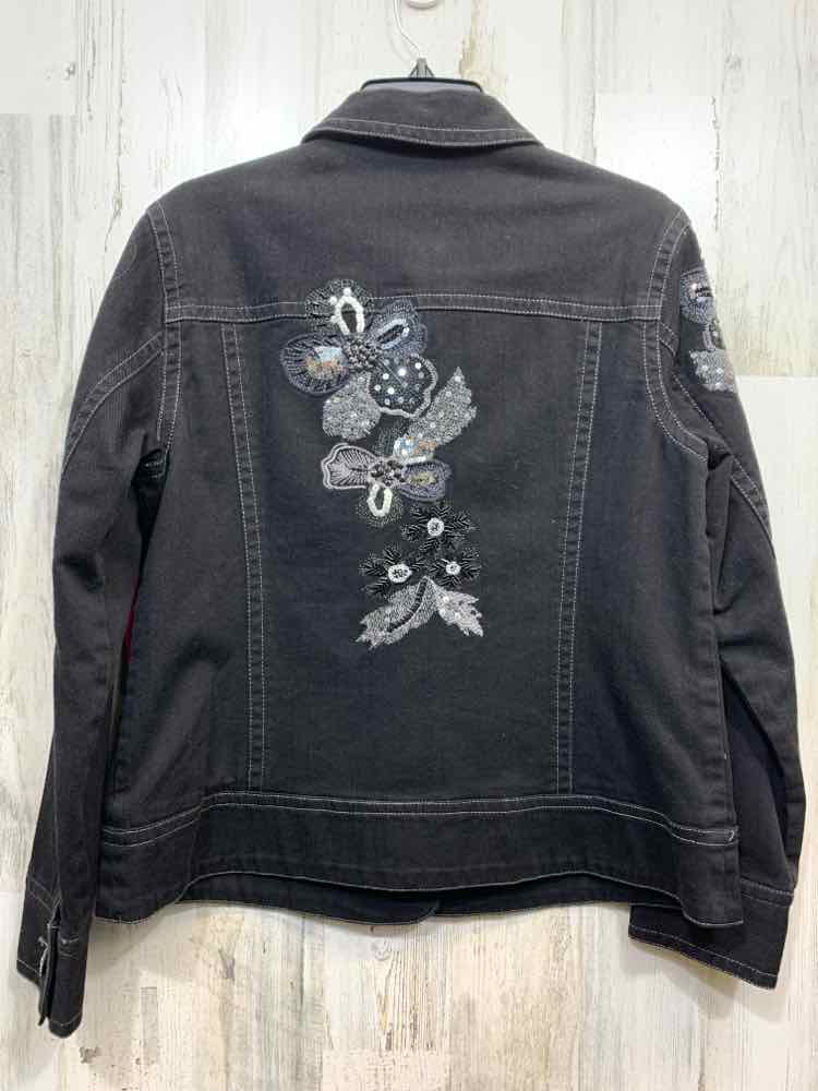 CHICO'S/EMBROIDERED/EMBELLISHED DENIM JACKET