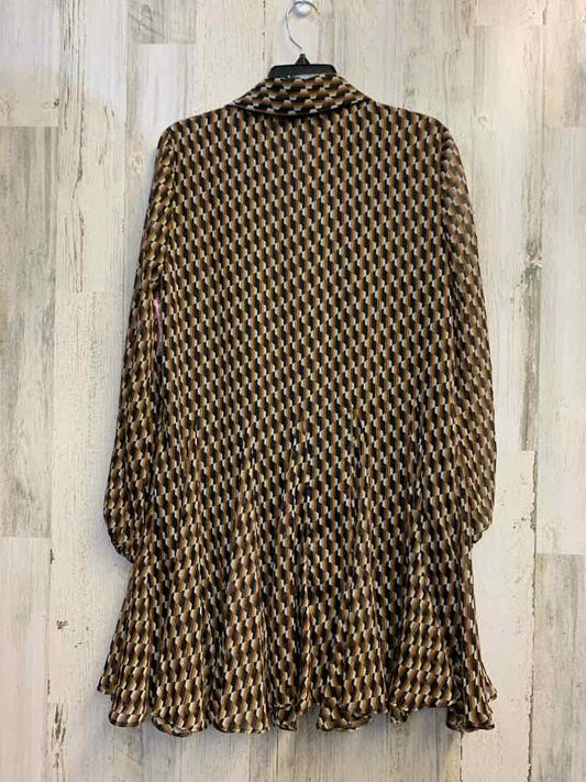 PRE-OWNED ZARA Dresses and Skirts Size M BRWN/BLK/WHT/GOLD RECTANGLES Dress/LONG