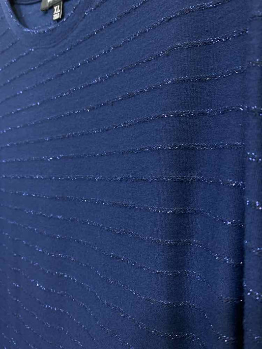 PRE-OWNED ELLEN TRACY Size XL Blue SPARKLES Blouse