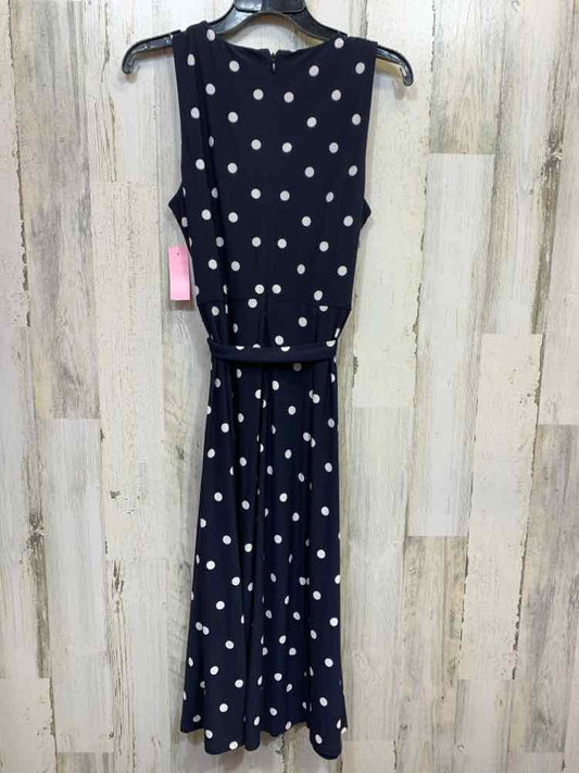 PRE-OWNED ANNE KLEIN Dresses and Skirts Size 8 NAVY/WHT Polka Dot/MIDI