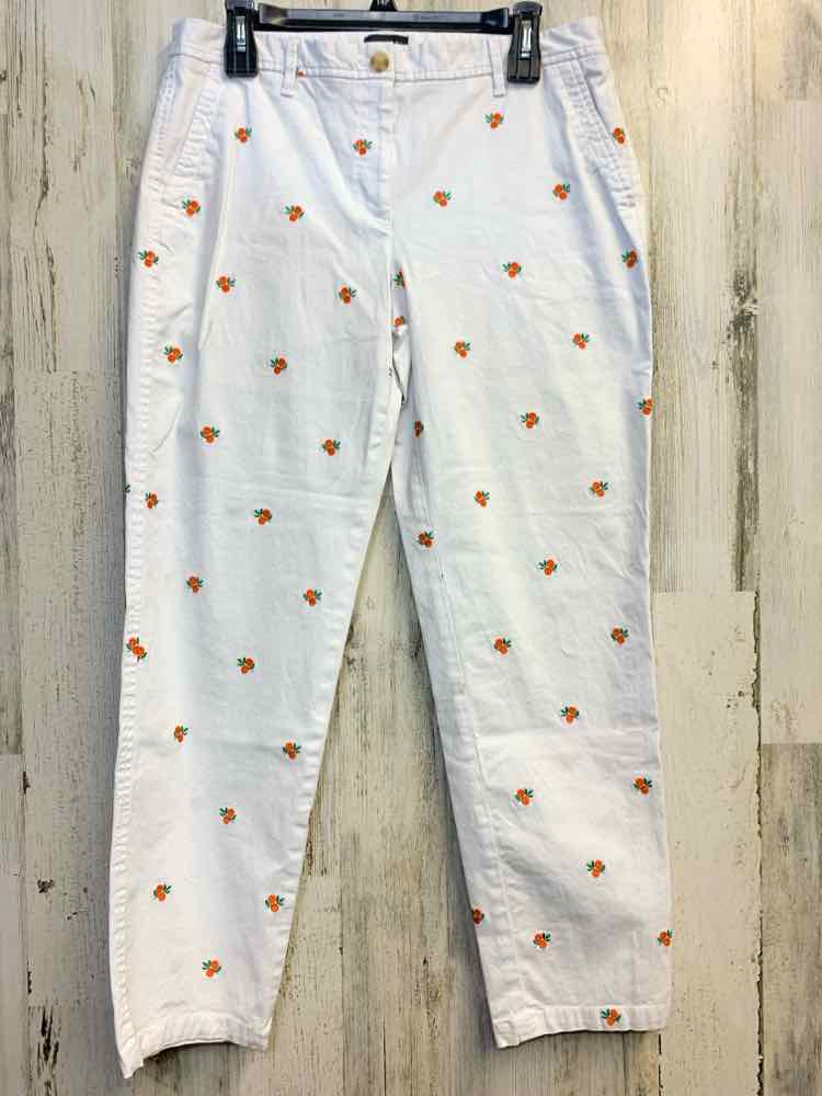 PRE-OWNED Size 8 TALBOTS BOTTOMS White ORANGES Pants