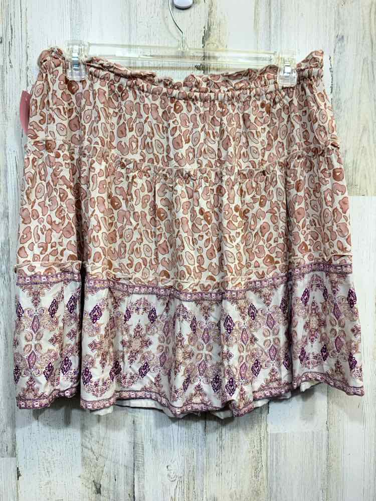 PRE-OWNED CHARLIE PAIGE XL BOTTOMS CRM/TAN Animal Print Full