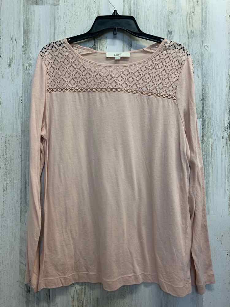 NWT LOFT Tops Size L SOFT PINK CROCHET LONG SLEEVES TOP/LONG SLEEVE SOFT PINK TO