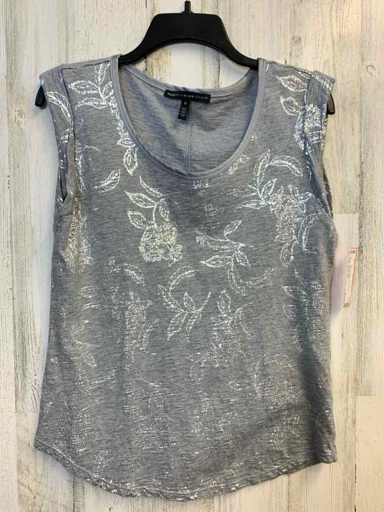 PRE-OWNED WHITE HOUSE Tops Size M Gray Floral SLEEVELESS TOP