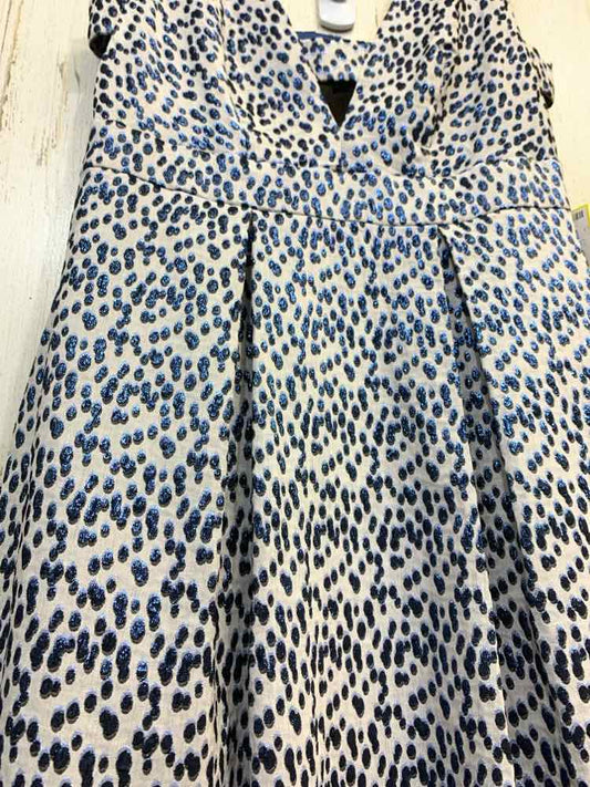 PRE-OWNED NICOLE MILLER Dresses and Skirts Size 4 WHITE/BLUE Gown/Evening Wear/W