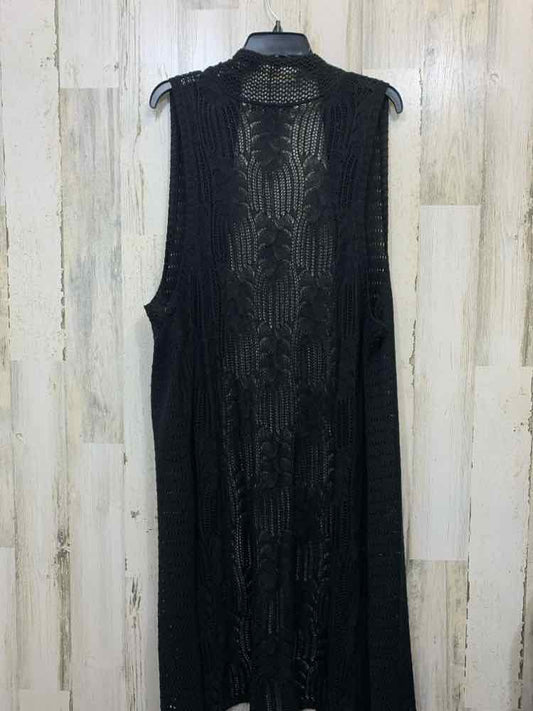 LAUREN MICHELLE PLUS SIZES Size 2X Black CROCHET VEST Vest