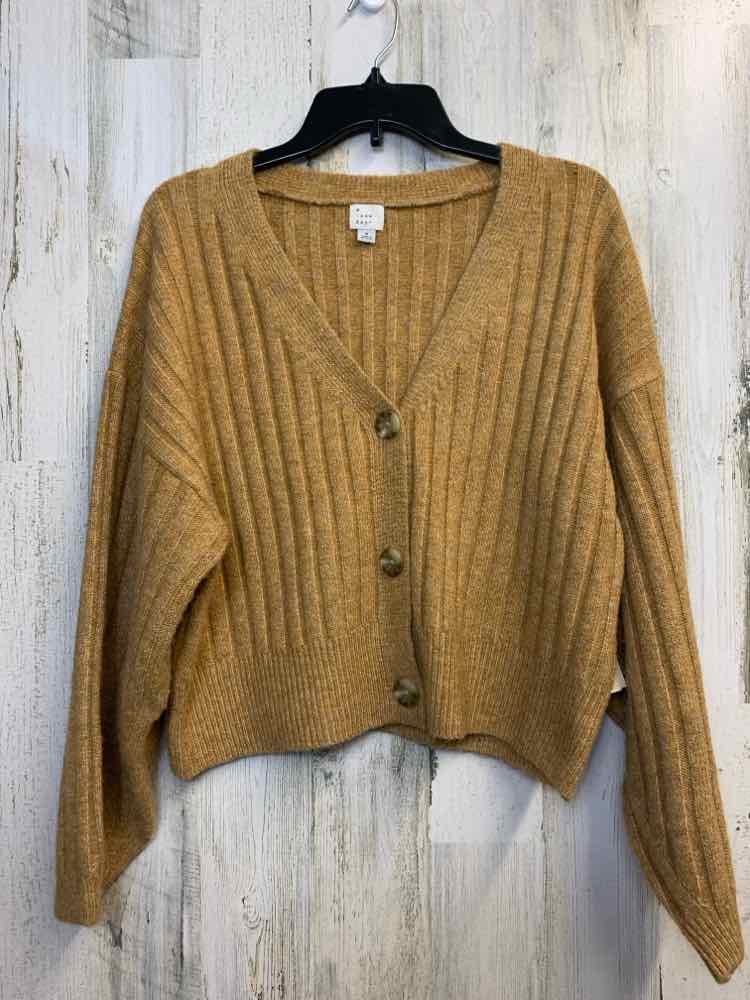 A NEW DAY Tops Size S Camel RIBBED CARDIGAN Cardigan