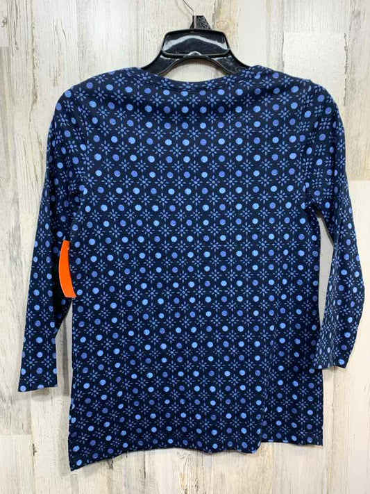 NWT STYLE & CO Tops Size XS Blue DOTS/FLORAL 3/4 SLEEVE Blouse