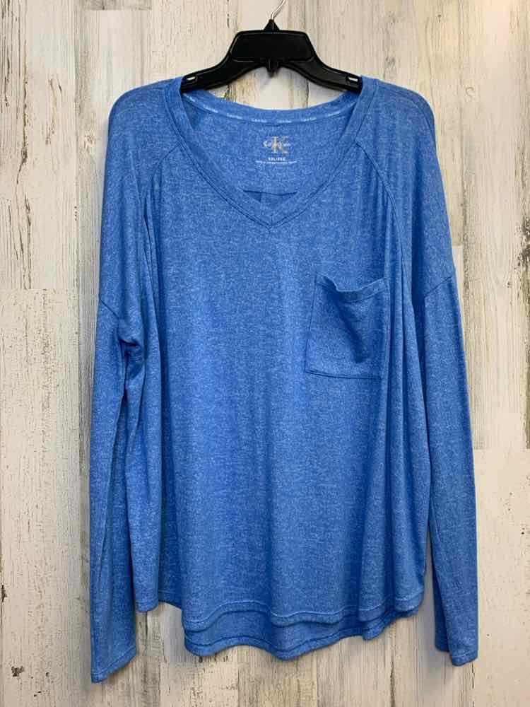CALVIN KLEIN Tops Size XXL HEATHER BLUE LONG SLEEVES TOP