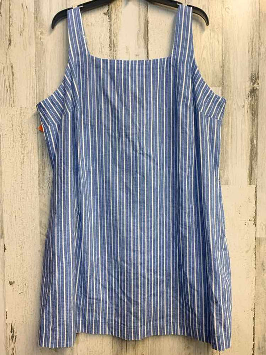 NWT A NEW DAY PLUS SIZES Size XXL BLU/WHT Stripe SLEEVELESS Dress