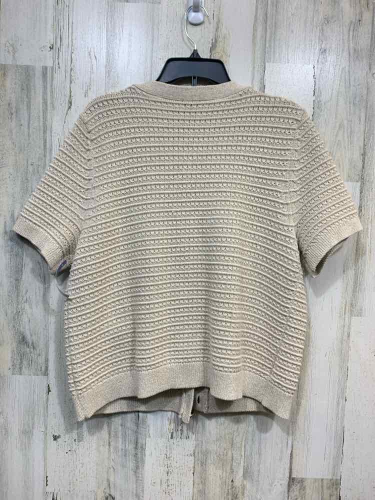 PRE-OWNED TALBOTS Size XL Tops Tan SHORT SLEEVES SWEATER