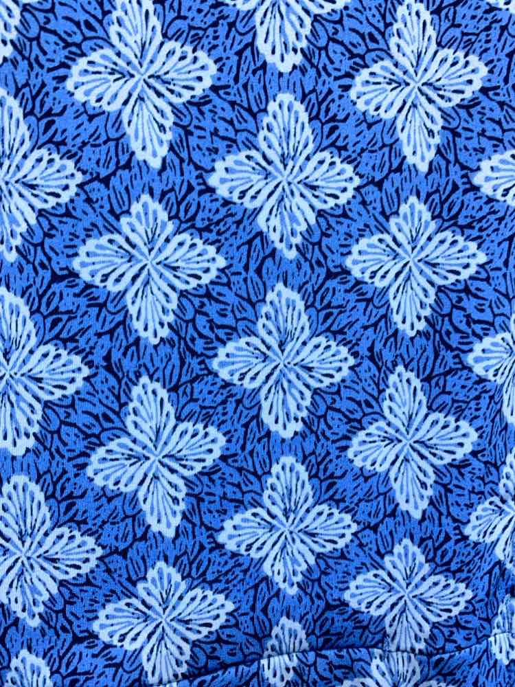 PRE-OWNED SIGRID OLSEN/BLUE PERFORMANCE FLORAL PRINT QUARTER ZIP/PULLOVER