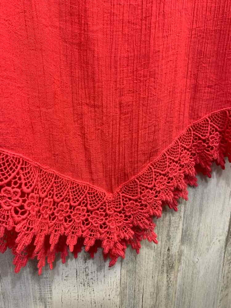 PRE-OWNED WESTPORT Tops Size XL CORAL PLEATED LONG SLEEVE DRESS Blouse/CORAL PLE