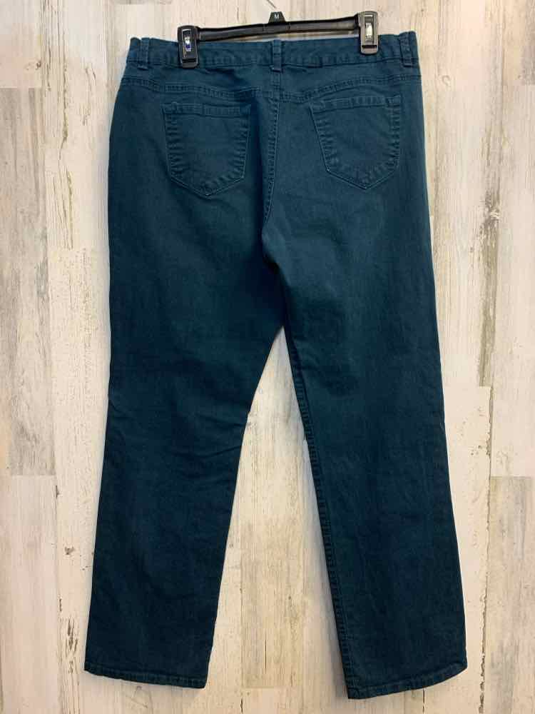 Size 16 BANDOLINO BOTTOMS Teal Denim STRAIGHT Jeans