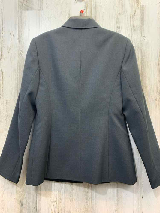 PRE-OWNED KASPER A.S.L PETITE JACKETS / COATS Size 2P DARK GRAY Solid Blazer