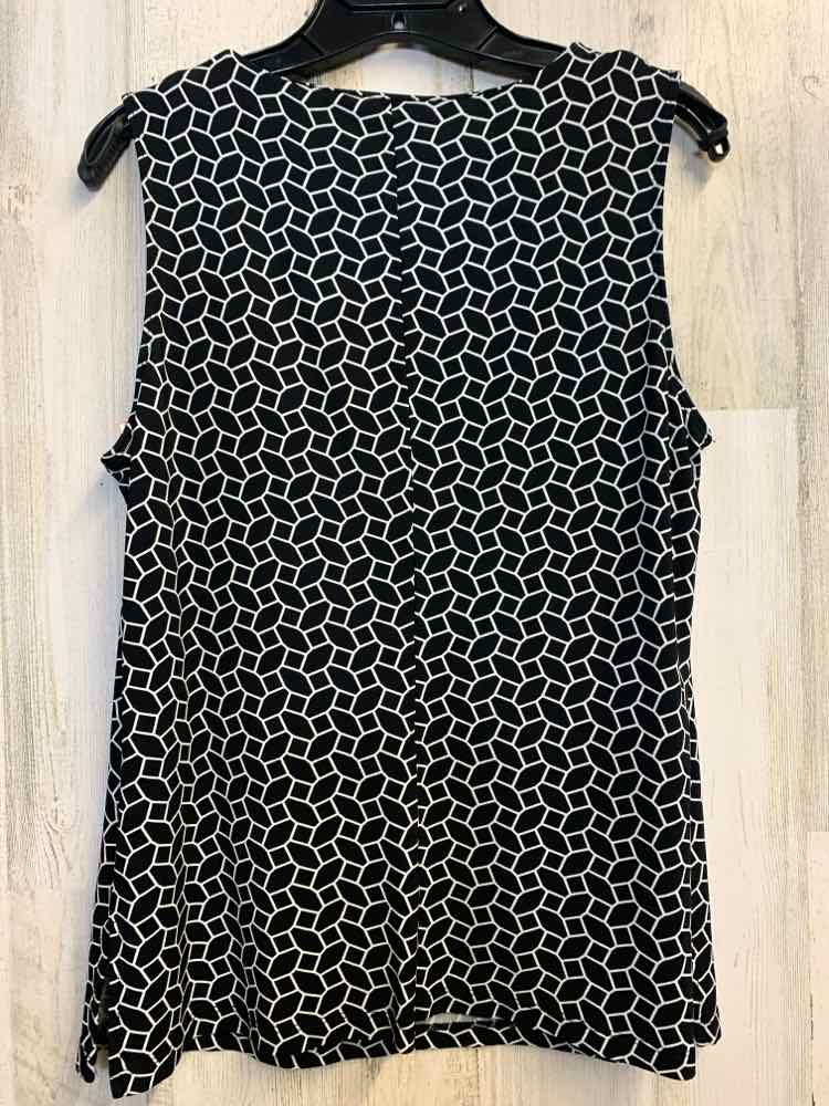 PRE-OWNED TALBOTS Tops Size PM BLK/WHT PATTERN SLEEVELESS TOP