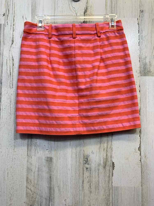 PRE-OWNED J CREW S BOTTOMS PNK/ORG Stripe Mini